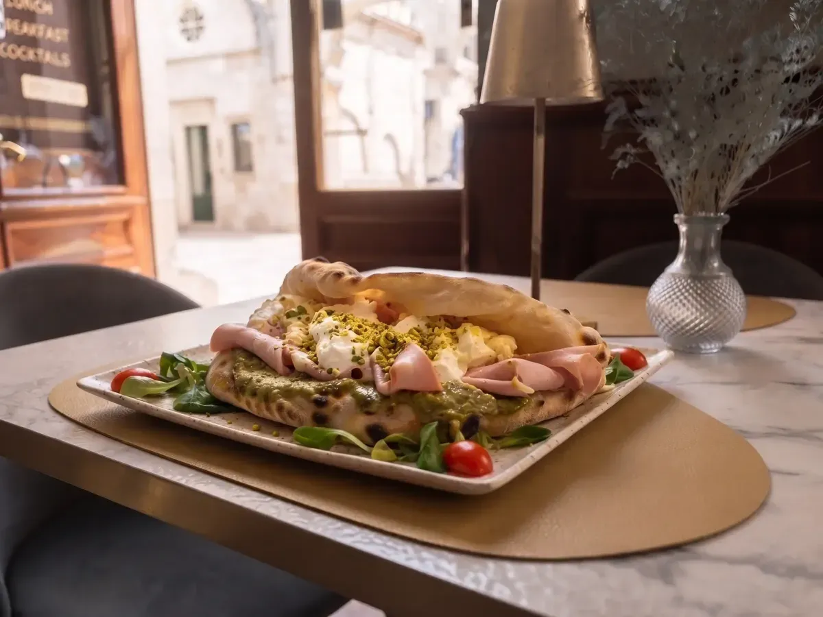 Domaći sendvič od mortadele na Peristilu, Café & Restaurant Lvxor Split