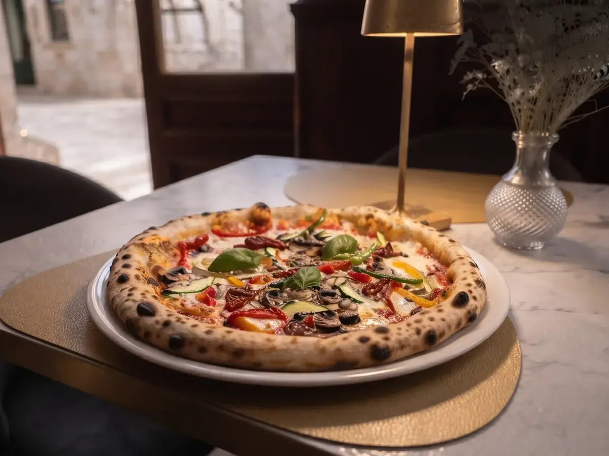 Svježa Pizza Vege na Peristilu, Café & Restaurant Lvxor Split