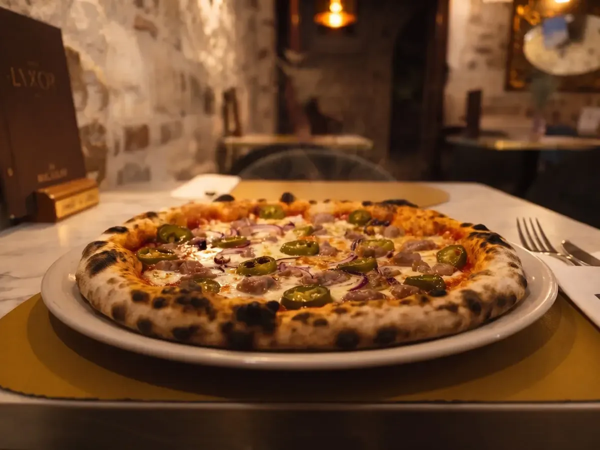 Autentična pizza s kobasicom na Peristilu, Café & Restaurant Lvxor Split